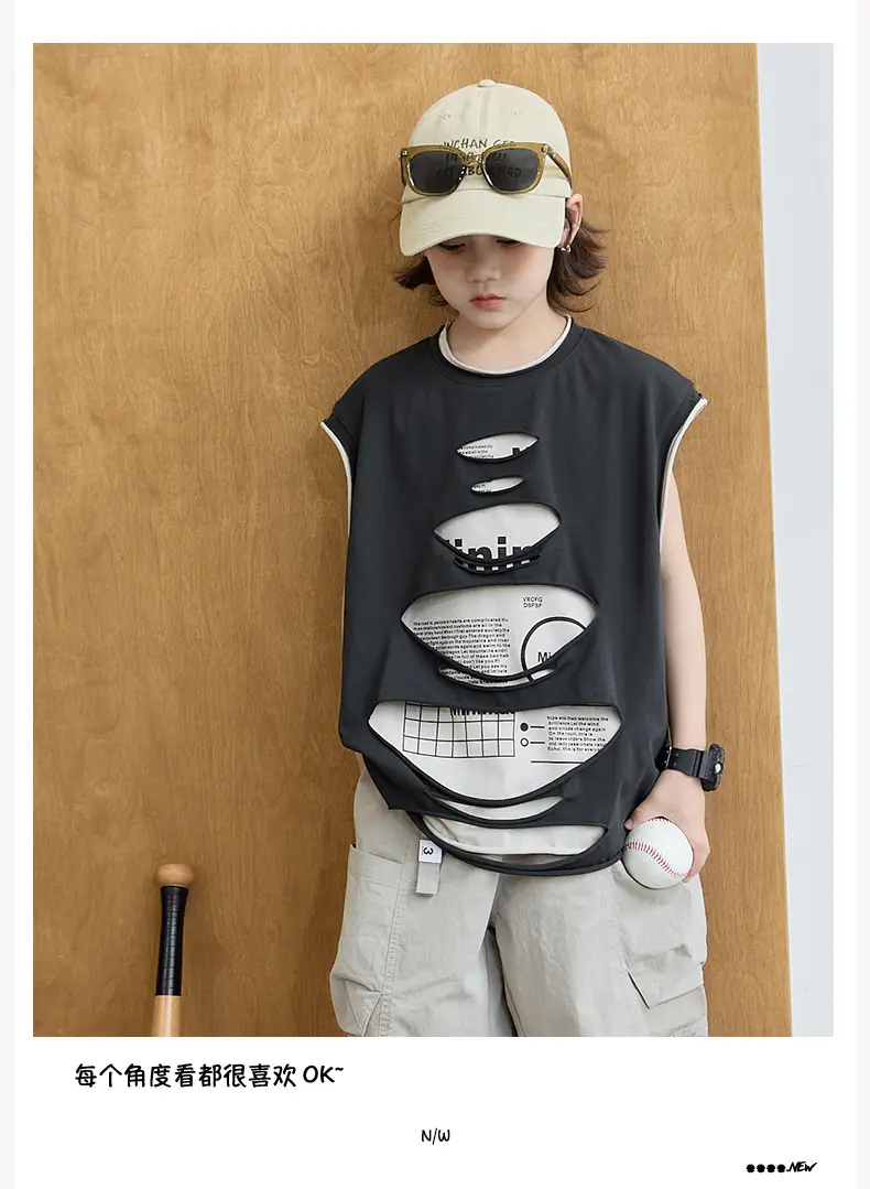Boys Sleeveless Cotton T-Shirt Summer 2026 — feature 5