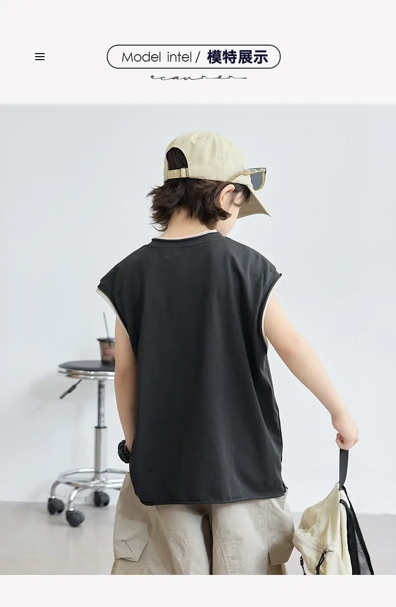 Boys Sleeveless Cotton T-Shirt Summer 2026 — feature 8