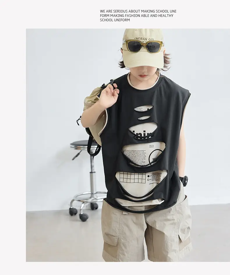 Boys Sleeveless Cotton T-Shirt Summer 2026 — feature 9
