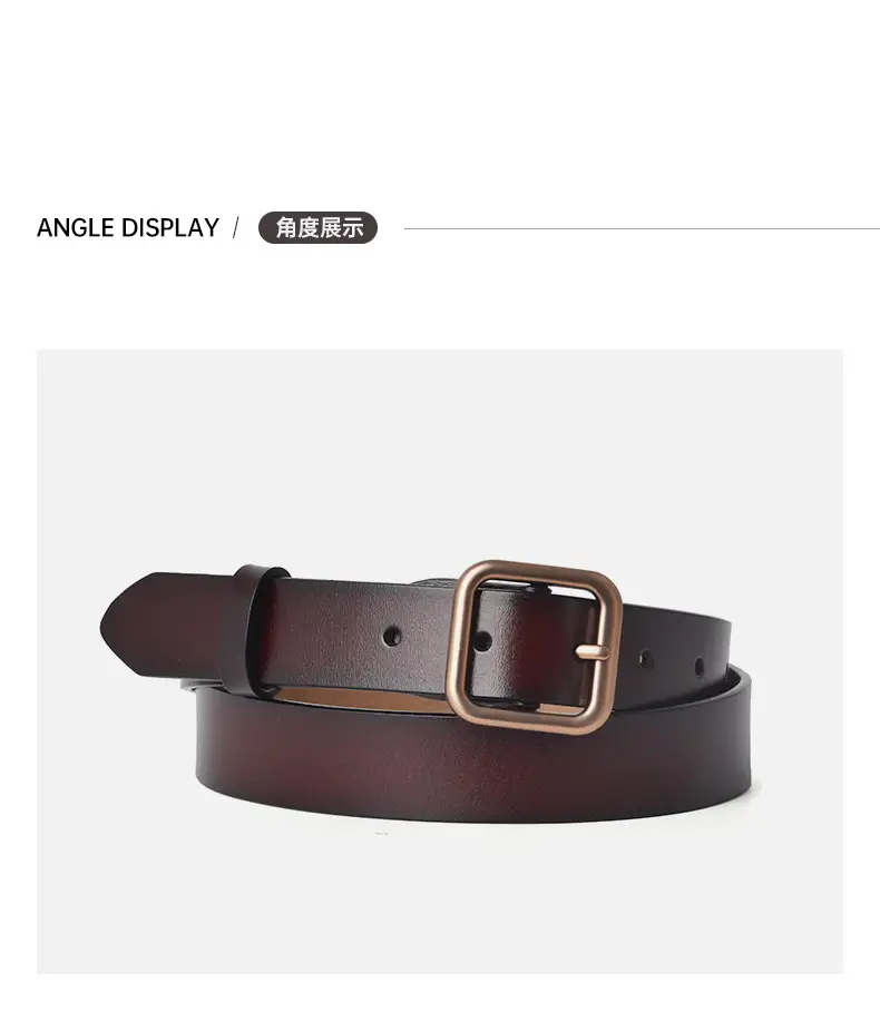 Women Genuine Leather Belt with Square Buckle — feature 7