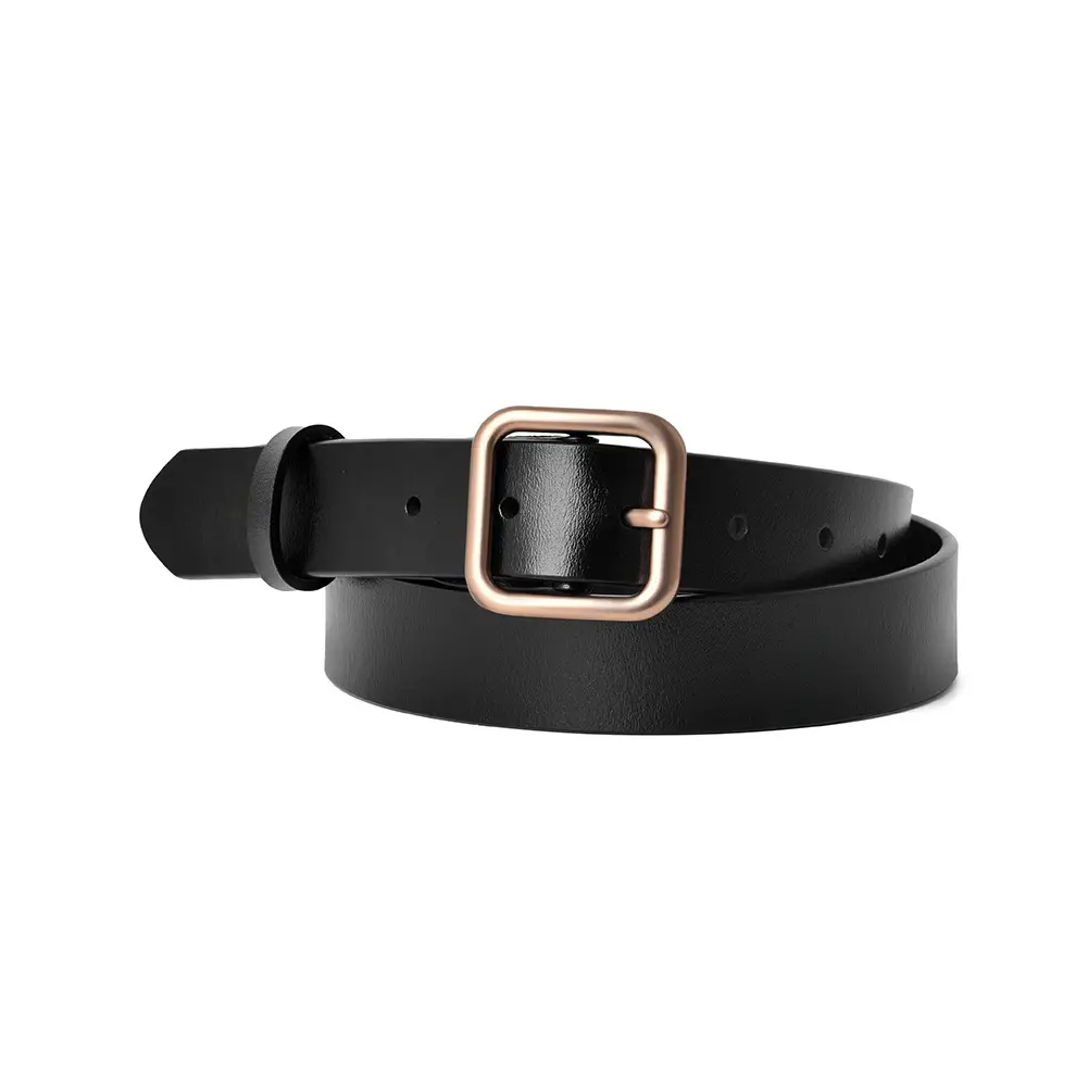 Women Genuine Leather Belt with Square Buckle - Image 2