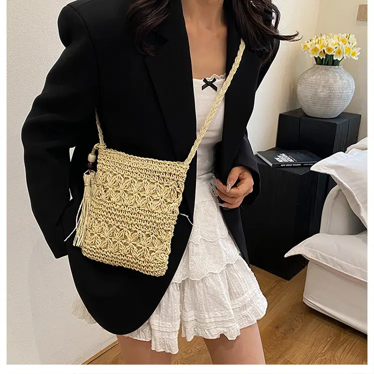 Hand-Woven Straw Crossbody Bag for Women — feature 11