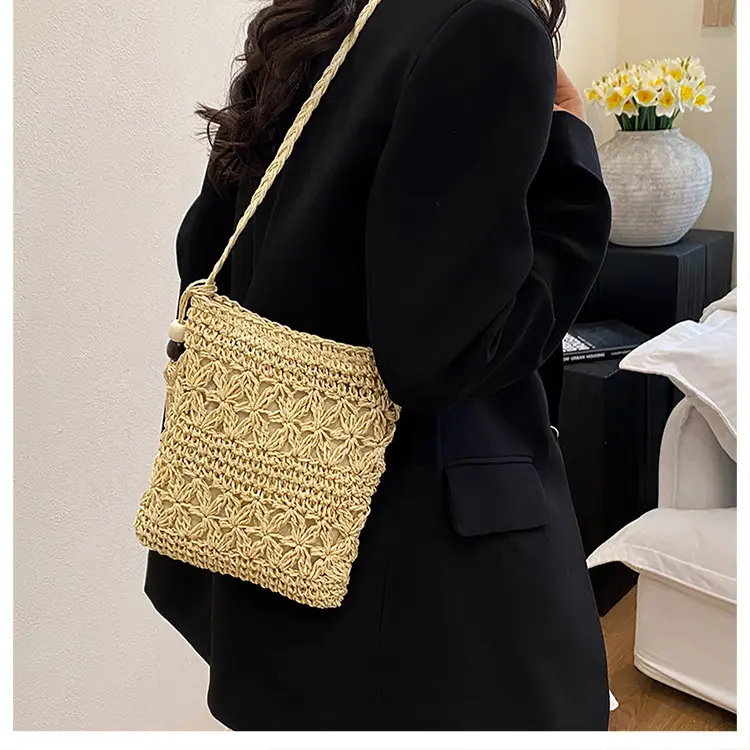 Hand-Woven Straw Crossbody Bag for Women — feature 12
