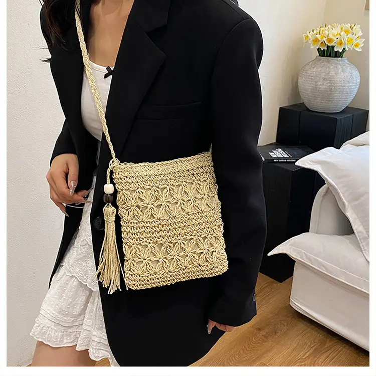 Hand-Woven Straw Crossbody Bag for Women — feature 9