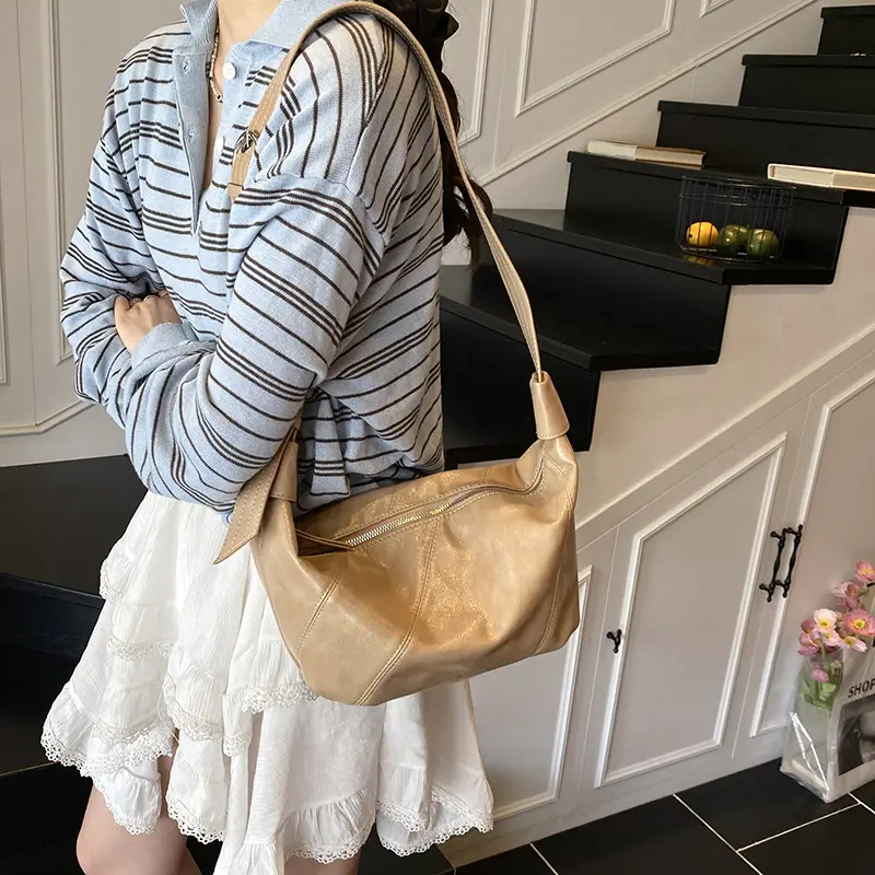 Nude Leather Crossbody Bag for Women 2025 - Image 9