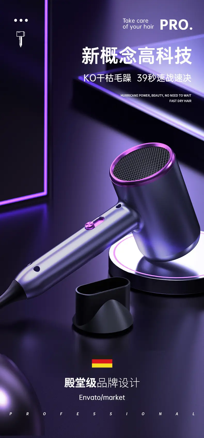 Electric Hair Dryer with Negative Ion Technology — feature 1