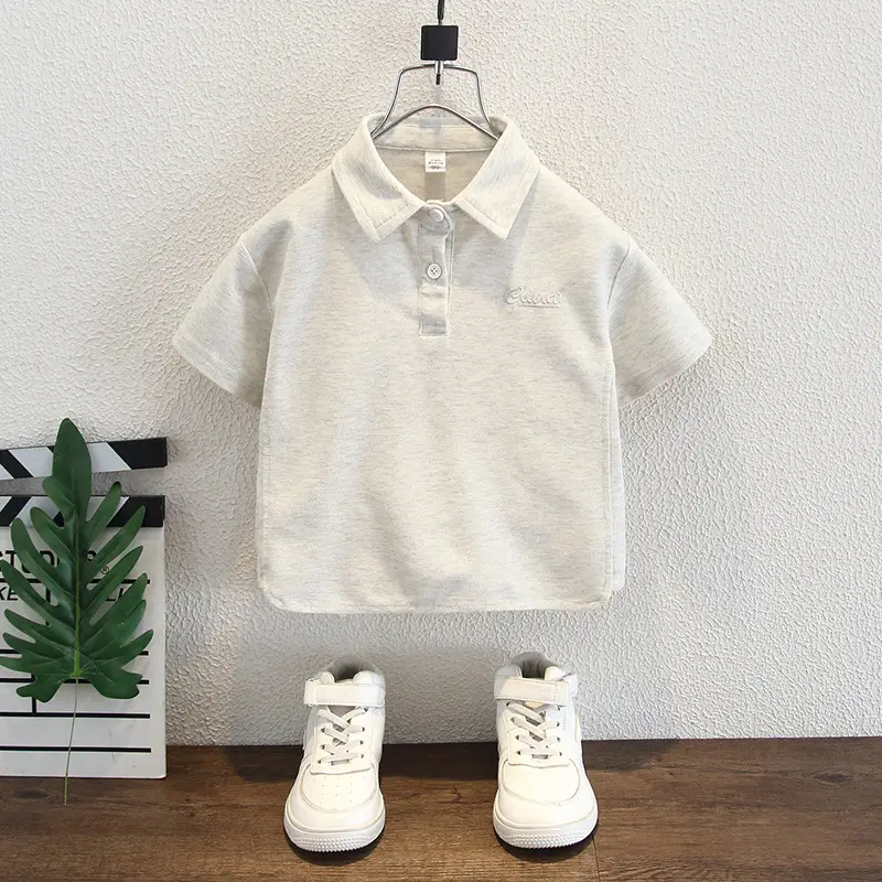 Boys White Polo Shirt Short Sleeve Kids Summer Wear