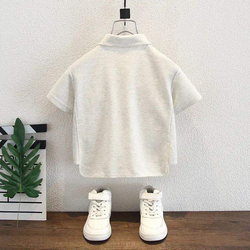Boys White Polo Shirt Short Sleeve Kids Summer Wear