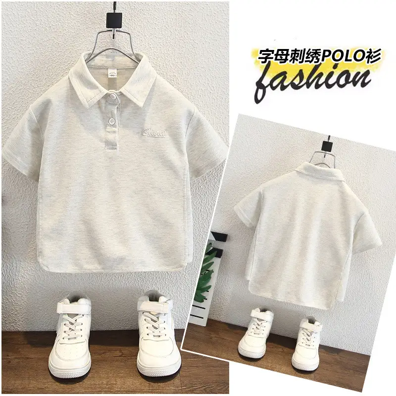 Boys White Polo Shirt Short Sleeve Kids Summer Wear