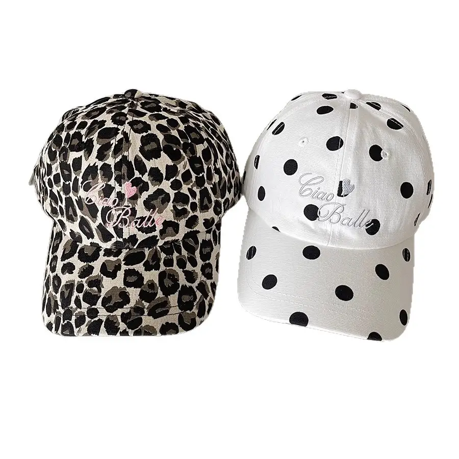 Women Korean Ins Blogger Sweet Polka Dot Cap Summer Sunshade - Image 7