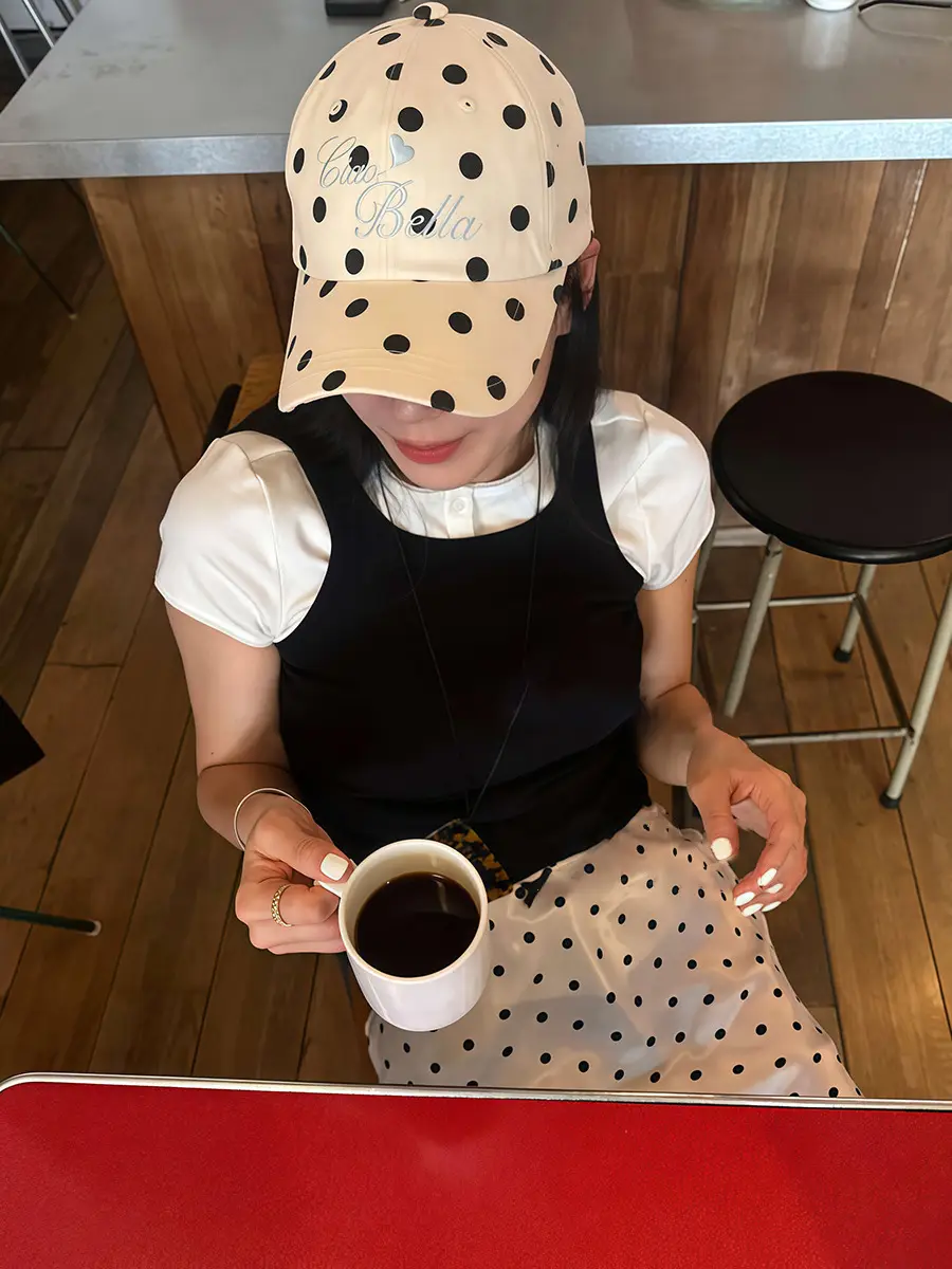 Women Korean Ins Blogger Sweet Polka Dot Cap Summer Sunshade — feature 1