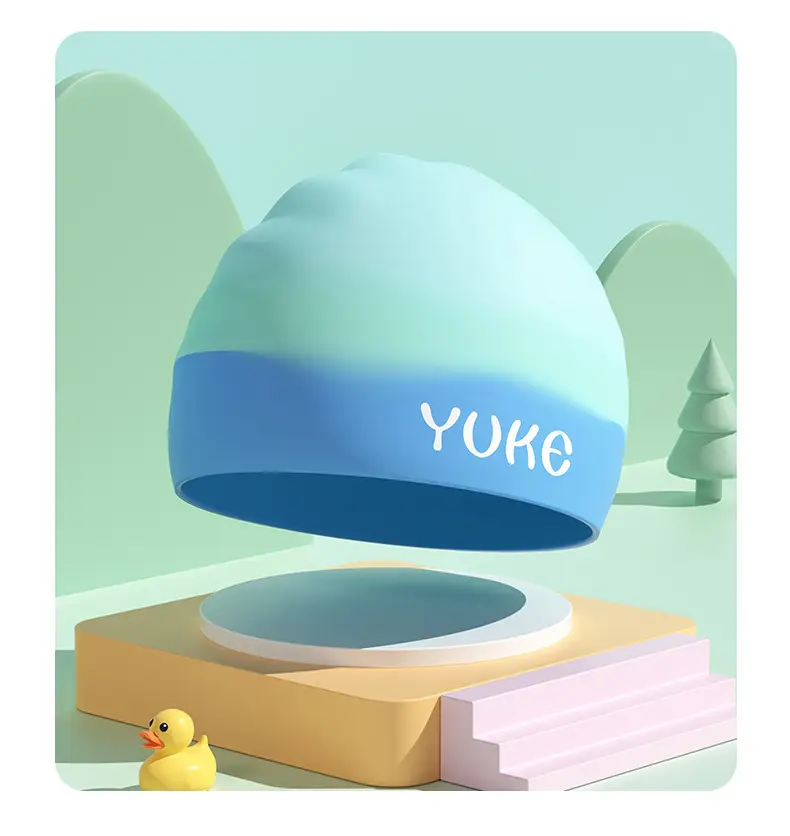 Children's Swimming Cap for Boys and Girls Waterproof Silicone Swimming Cap with Large Head Circumference and No Head Restraint Plus Baby Ear Protection Cap Cross-Border — feature 15