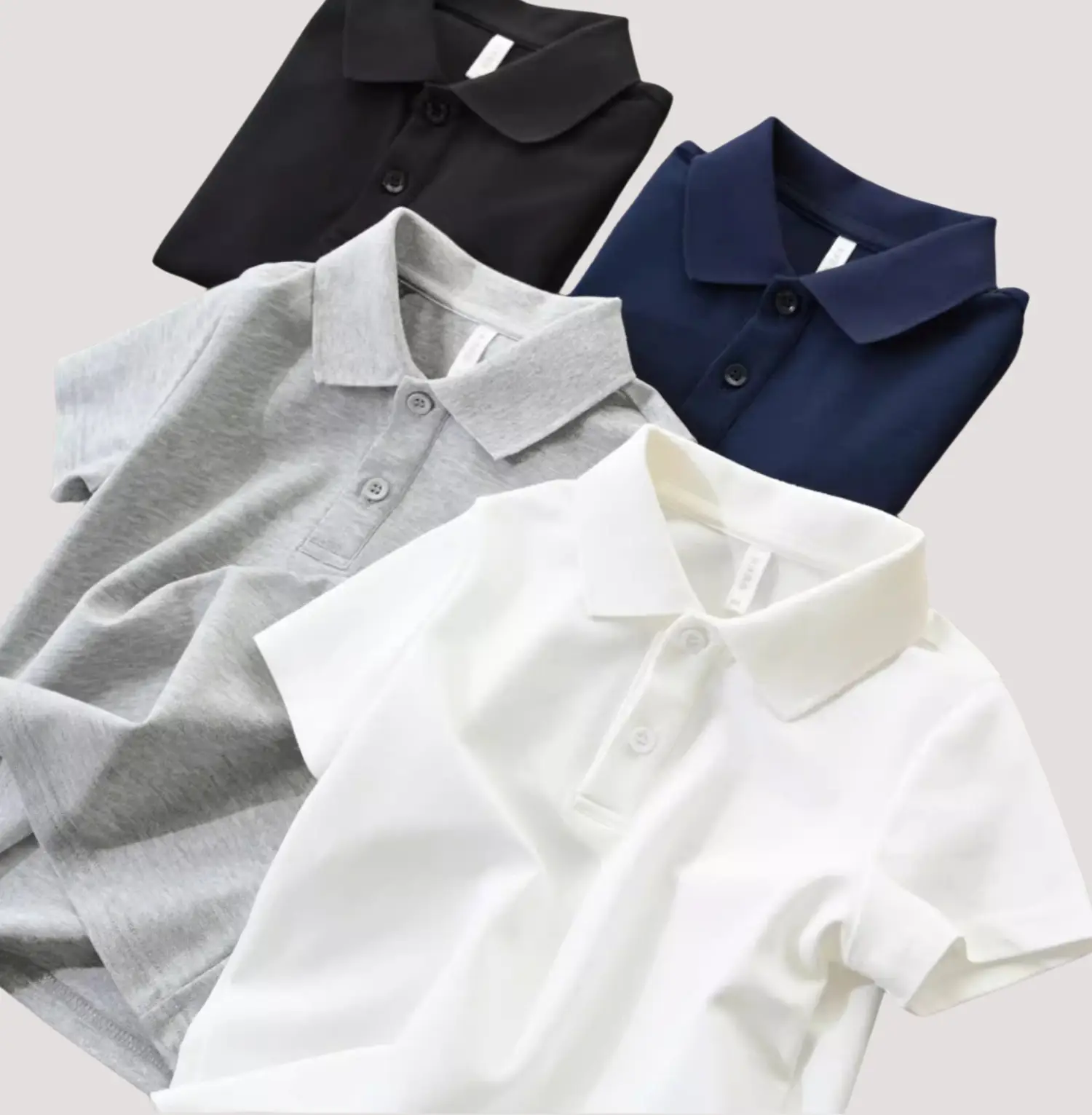 Tiny Angel Polo Collar Short Sleeve Boys Girls White — feature 23
