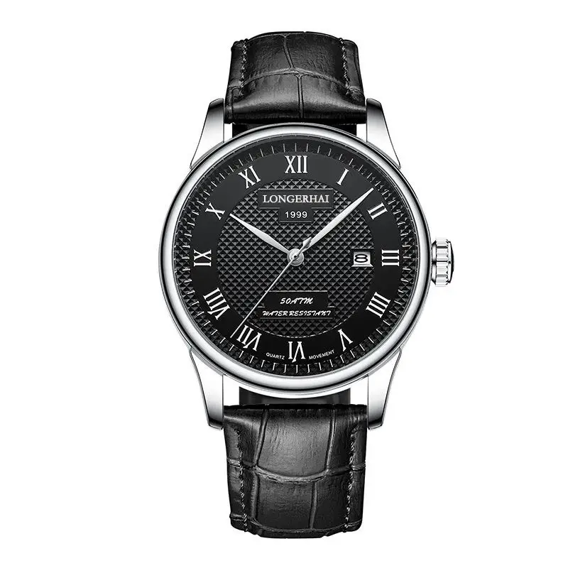 Men's Stainless Steel Analog Watch with Calendar & Waterproof Design