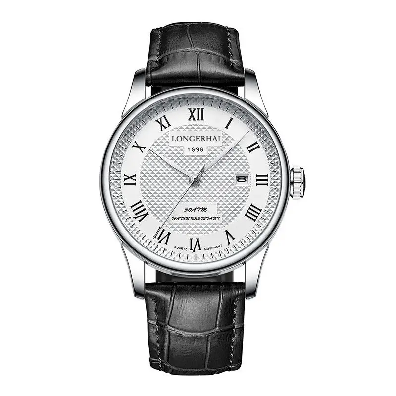 Men's Stainless Steel Analog Watch with Calendar & Waterproof Design