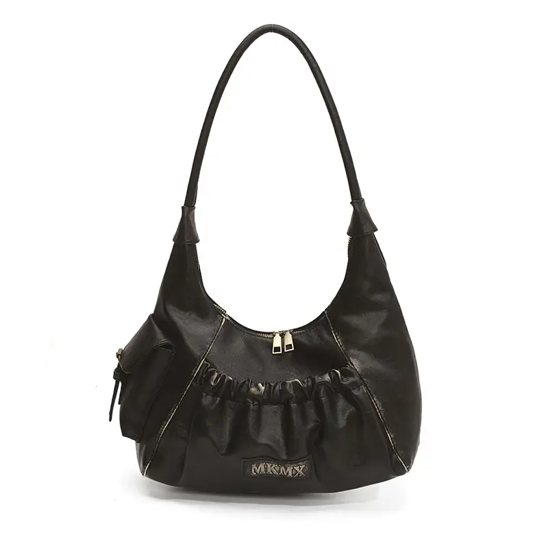 Black Pleated Shoulder Bag for Women 2025 - Image 7