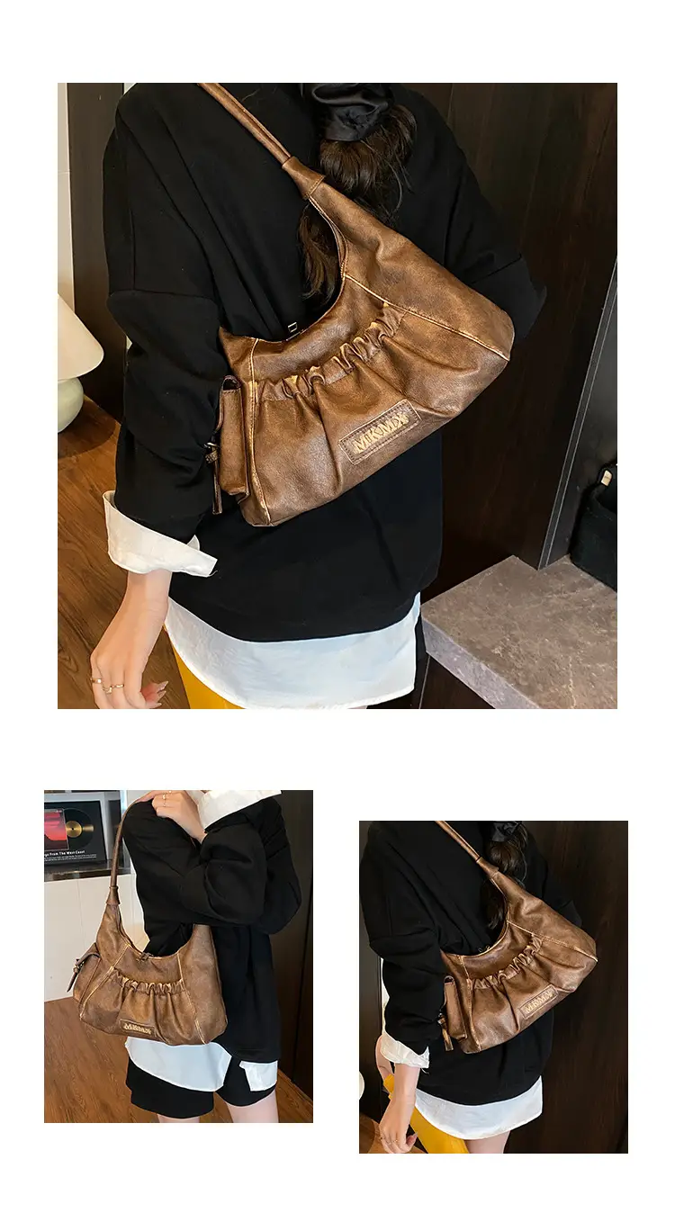 Black Pleated Shoulder Bag for Women 2025 — feature 10