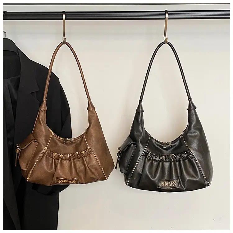 Black Pleated Shoulder Bag for Women 2025 — feature 11