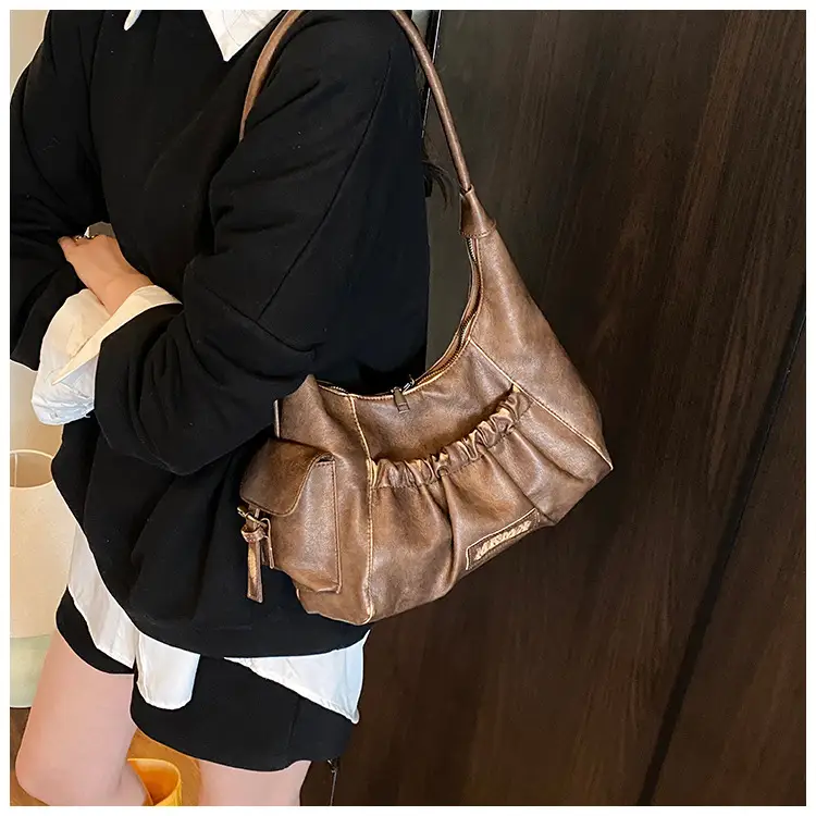 Black Pleated Shoulder Bag for Women 2025 — feature 13