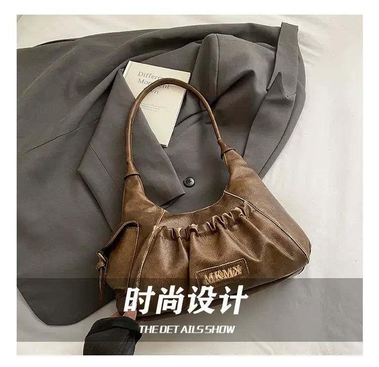 Black Pleated Shoulder Bag for Women 2025 — feature 7