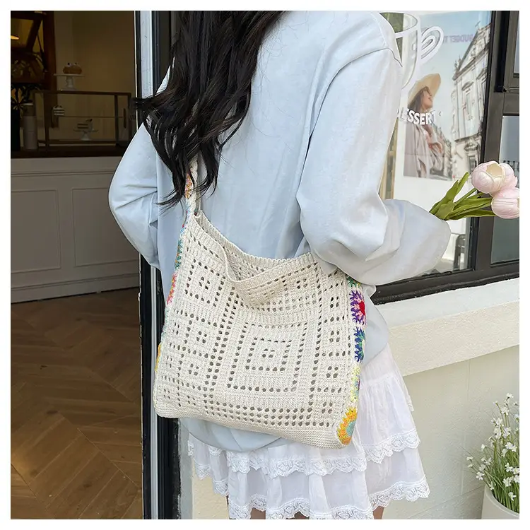Women's Wool Knitted Sunflower Crossbody Bag — feature 17