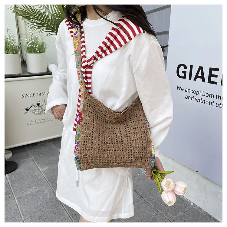 Women's Wool Knitted Sunflower Crossbody Bag — feature 21