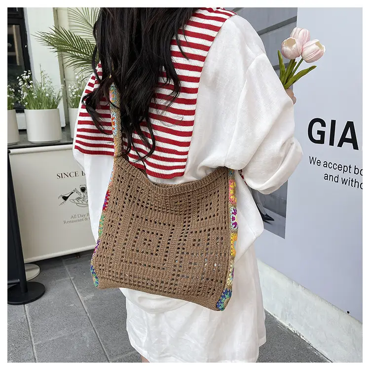 Women's Wool Knitted Sunflower Crossbody Bag — feature 23