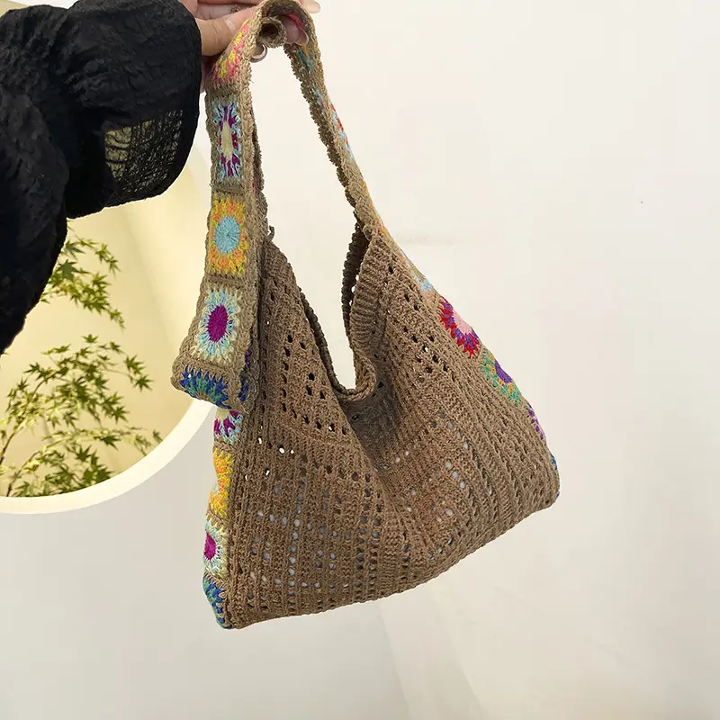 Women's Wool Knitted Sunflower Crossbody Bag - Image 2