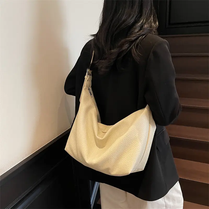 Women's Beige Leather Shoulder Bag 2025 New Style - Image 6