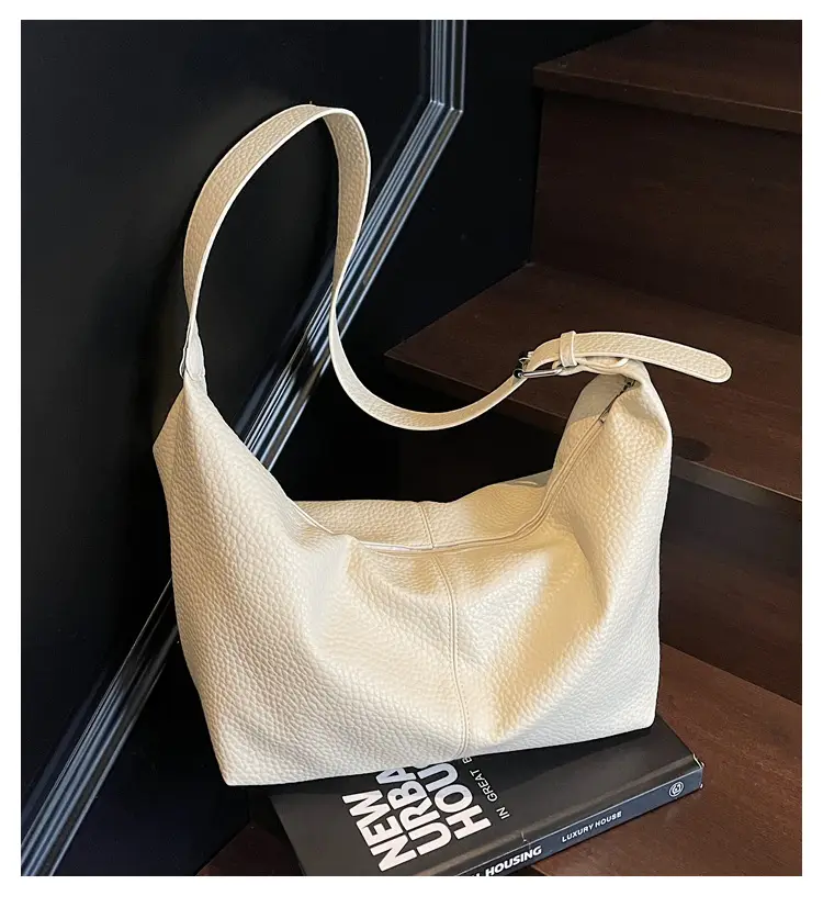 Women's Beige Leather Shoulder Bag 2025 New Style — feature 3