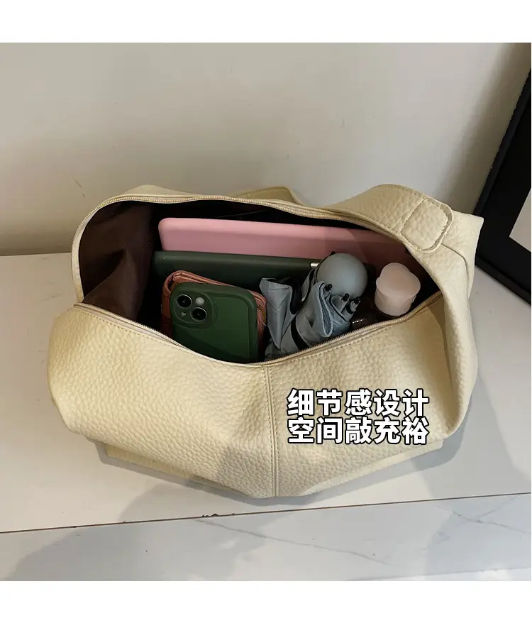 Women's Beige Leather Shoulder Bag 2025 New Style — feature 8