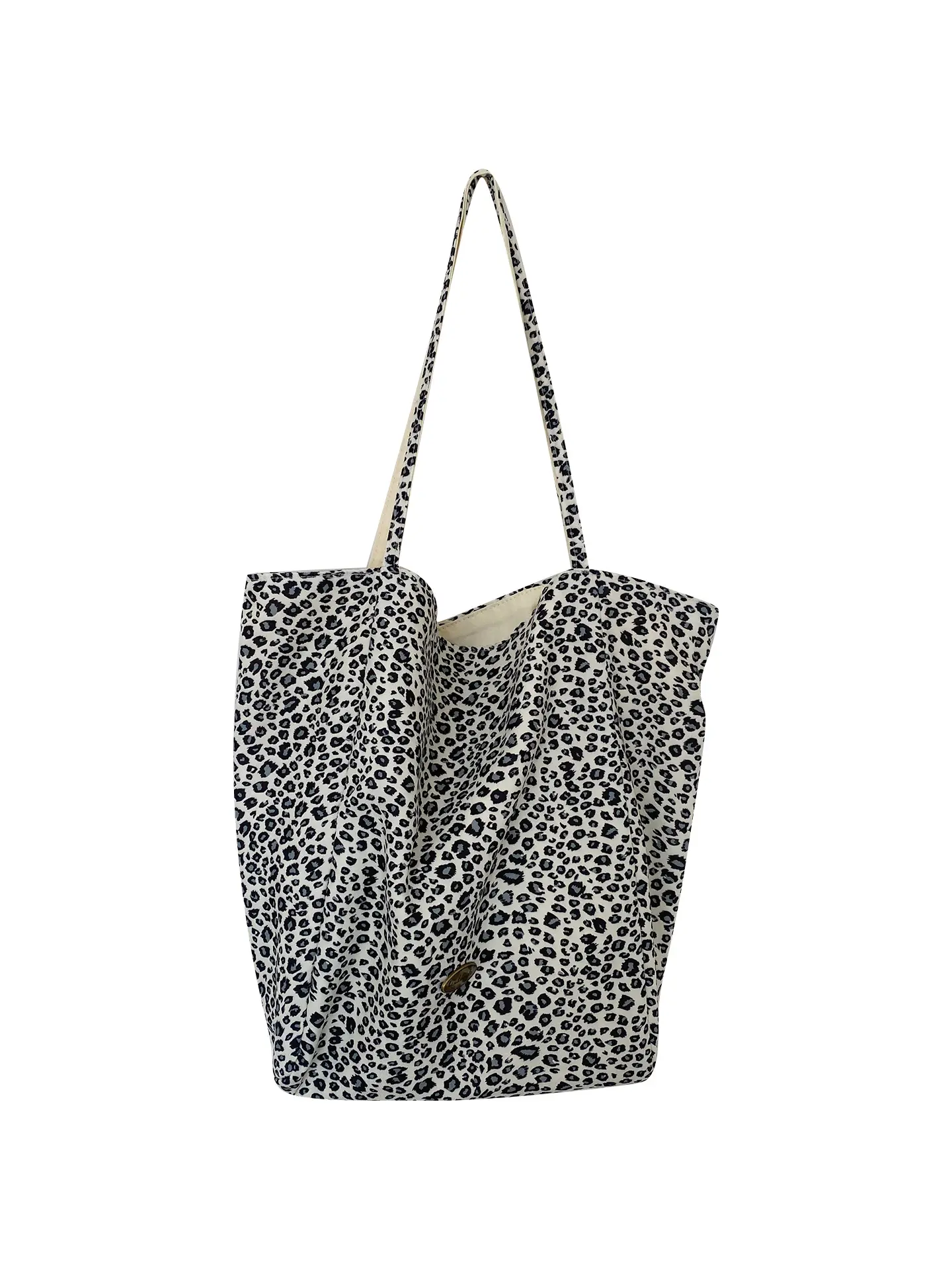 Retro Leopard Print Korean Double-Sided Large Canvas Bag - Image 8