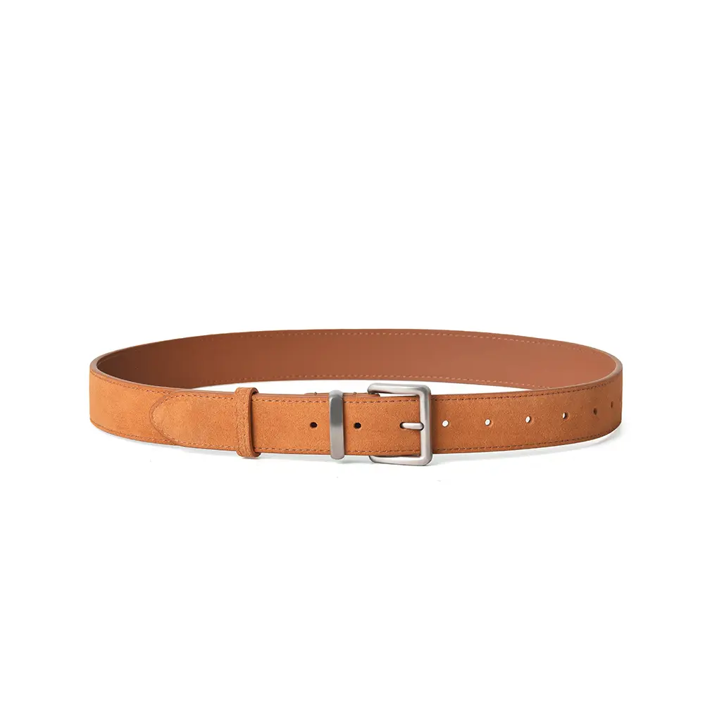 Women Genuine Leather Frosted Belt with Sweater Skirt Jeans - Image 12