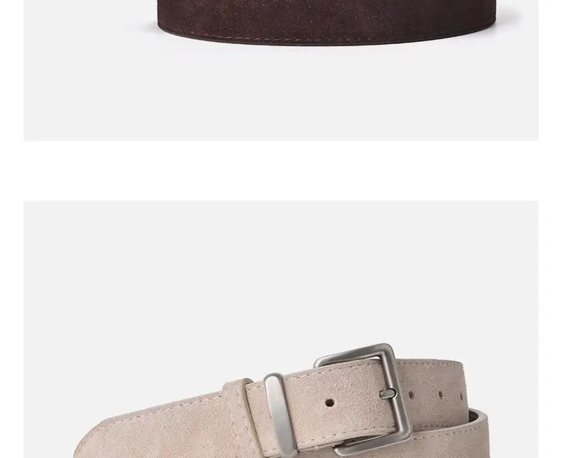 Women Genuine Leather Frosted Belt with Sweater Skirt Jeans — feature 12