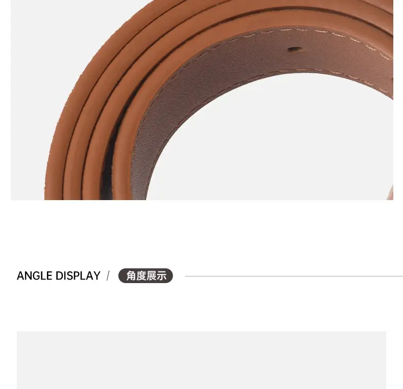 Women Genuine Leather Frosted Belt with Sweater Skirt Jeans — feature 7