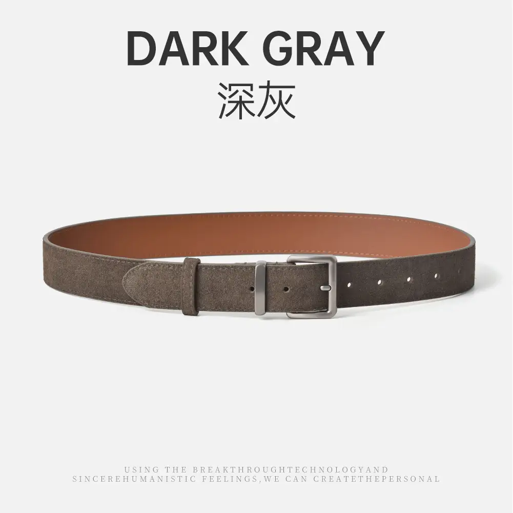 Women Genuine Leather Frosted Belt with Sweater Skirt Jeans - Image 5