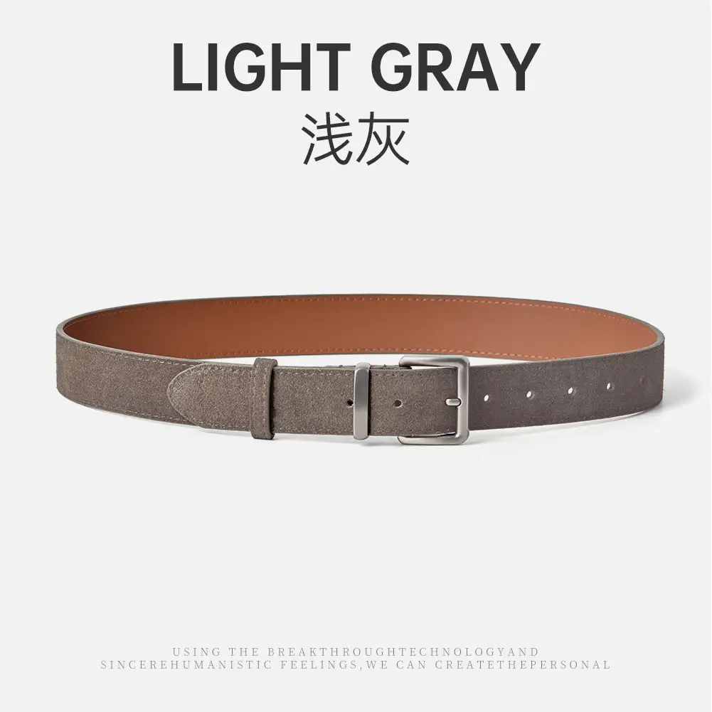 Women Genuine Leather Frosted Belt with Sweater Skirt Jeans - Image 7