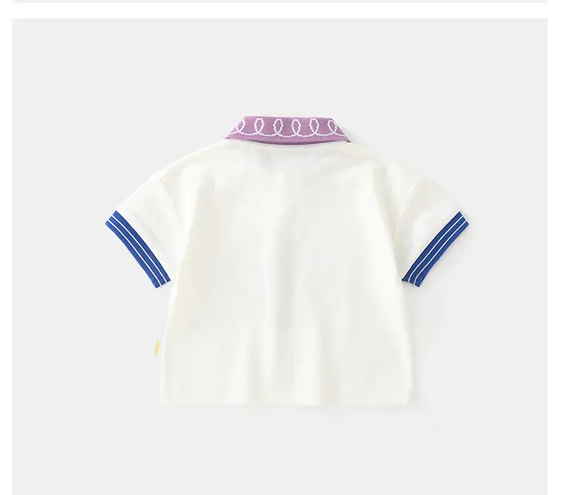 Duuduu Baby Pure Cotton Short Sleeve T-Shirt White Purple — feature 18