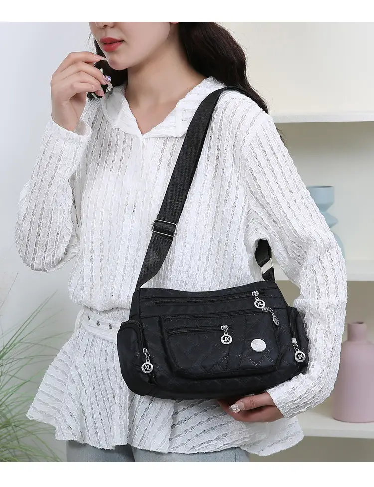 Purple Quilted Shoulder Bag for Women with 3 Compartment Design — feature 15