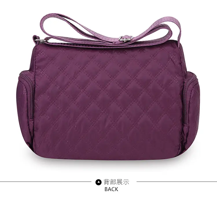 Purple Quilted Shoulder Bag for Women with 3 Compartment Design — feature 18