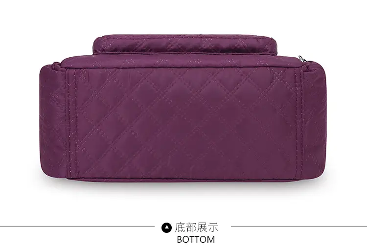 Purple Quilted Shoulder Bag for Women with 3 Compartment Design — feature 19