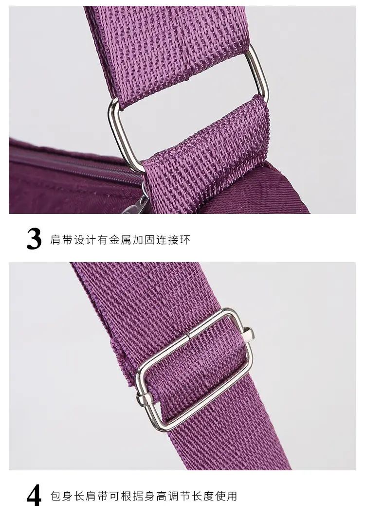 Purple Quilted Shoulder Bag for Women with 3 Compartment Design — feature 21