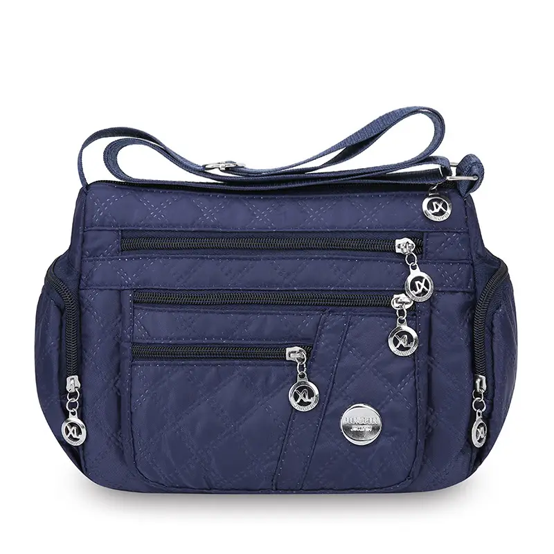 Purple Quilted Shoulder Bag for Women with 3 Compartment Design - Image 3