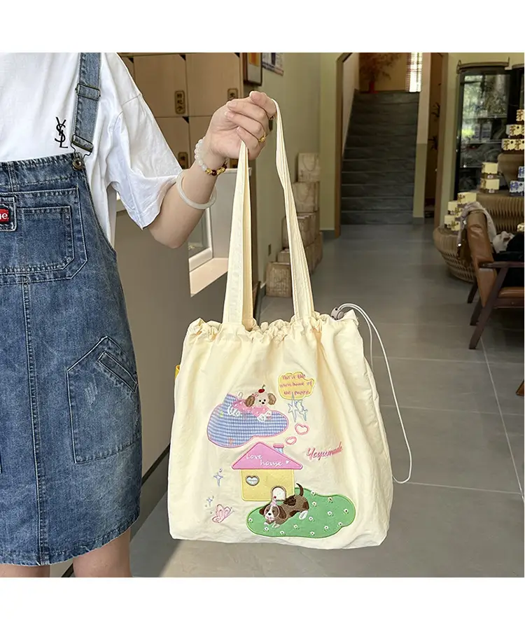 Japanese Cartoon Handbag Large Capacity Drawstring Bag — feature 10