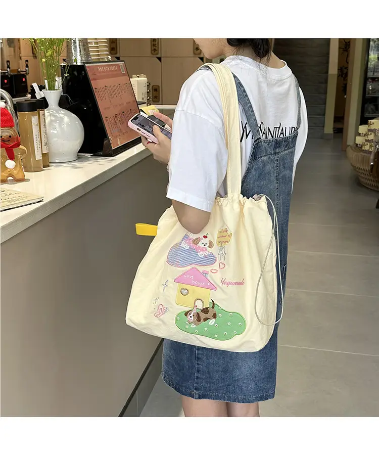 Japanese Cartoon Handbag Large Capacity Drawstring Bag — feature 11