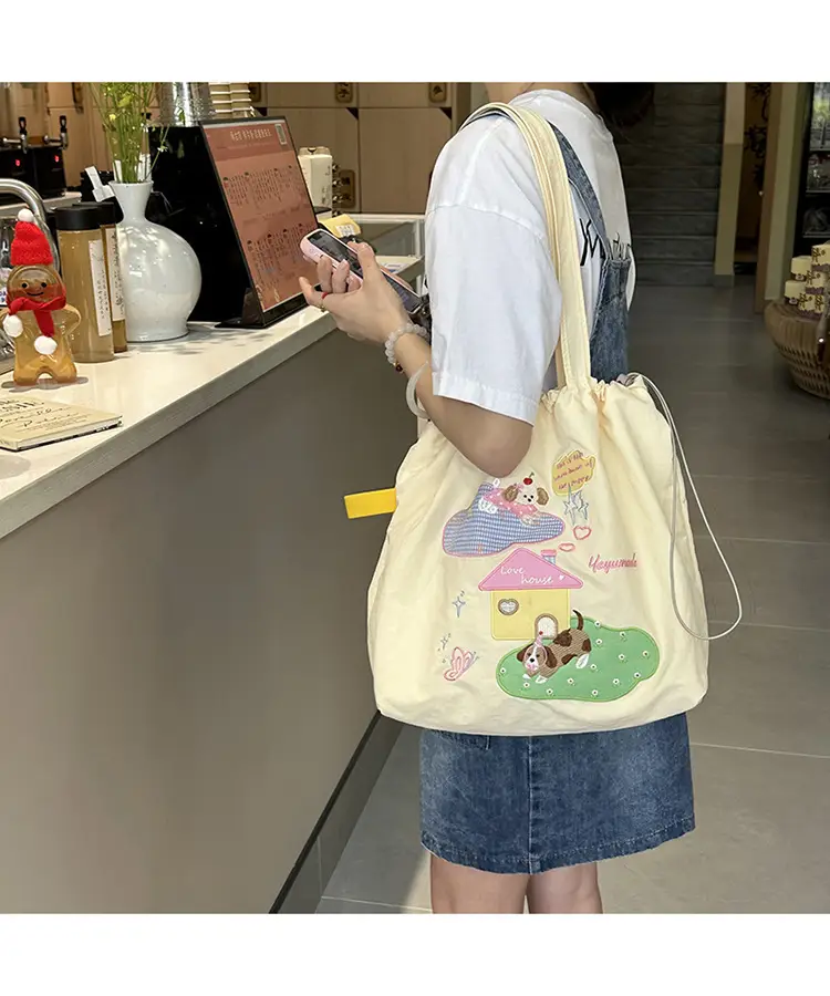 Japanese Cartoon Handbag Large Capacity Drawstring Bag — feature 12