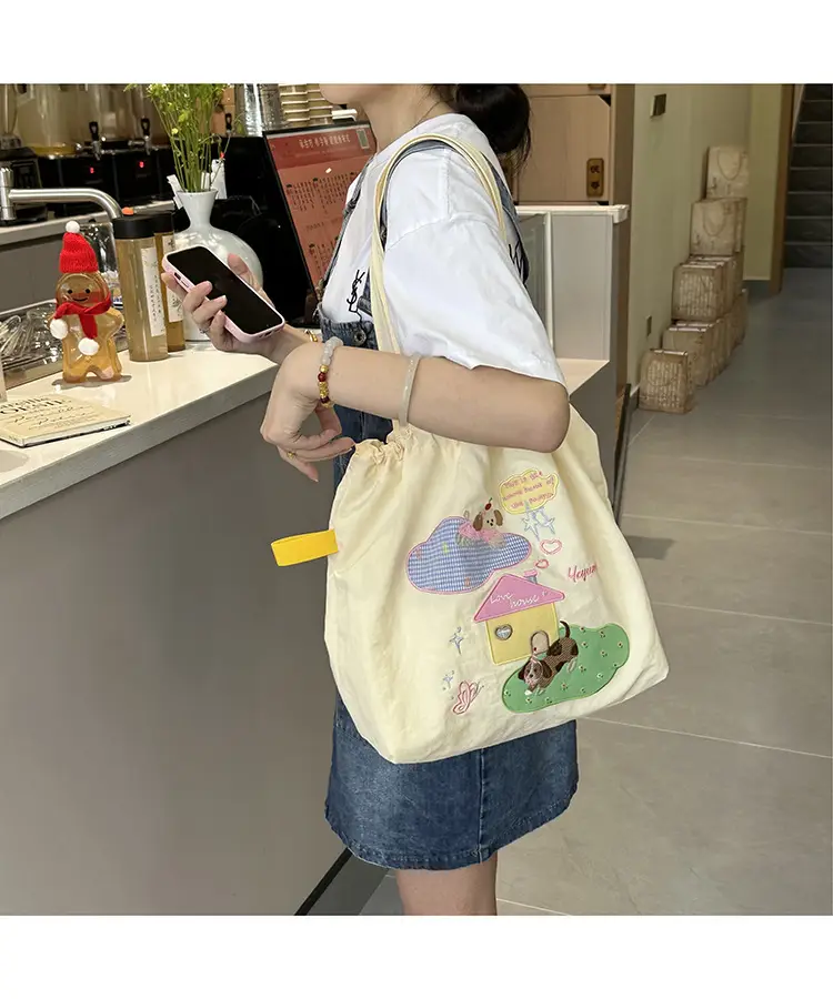 Japanese Cartoon Handbag Large Capacity Drawstring Bag — feature 13