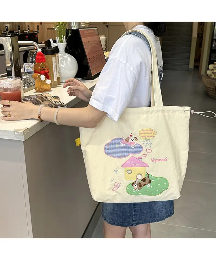 Japanese Cartoon Handbag Large Capacity Drawstring Bag — feature 8
