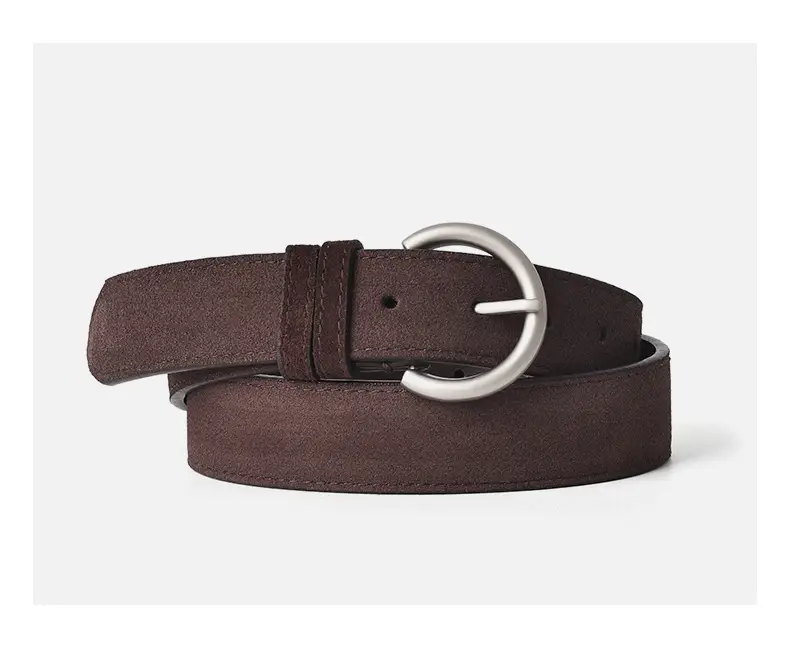 Women's Frosted Pin Buckle Belt Tan — feature 13