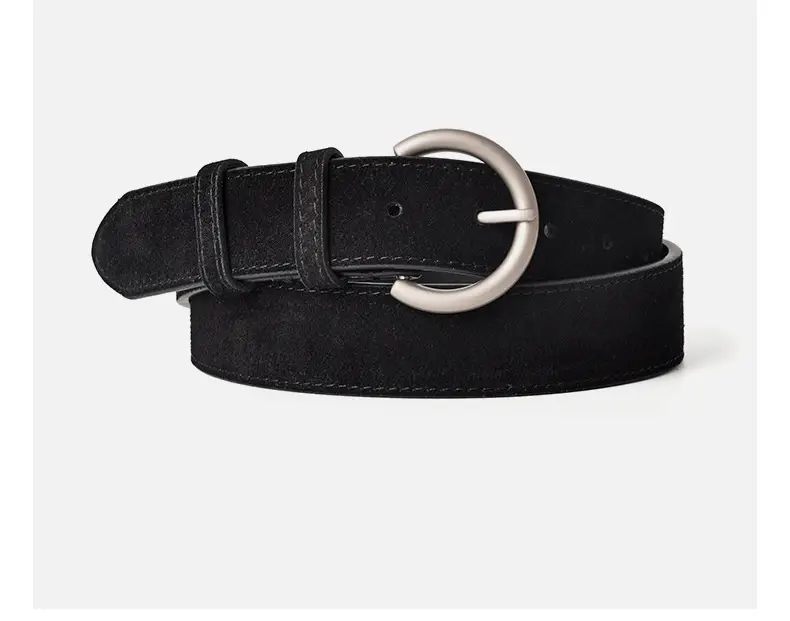 Women's Frosted Pin Buckle Belt Tan — feature 15